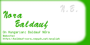 nora baldauf business card